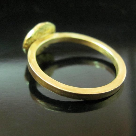 Surface of the moon ring. Gold ring. 14k solid Yellow gold ring. Handmade ring. - Picture 6 of 6